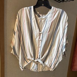 Sim & Sam Striped Button-Down Blouse